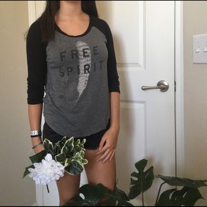 American Eagle baseball tee free spirit
